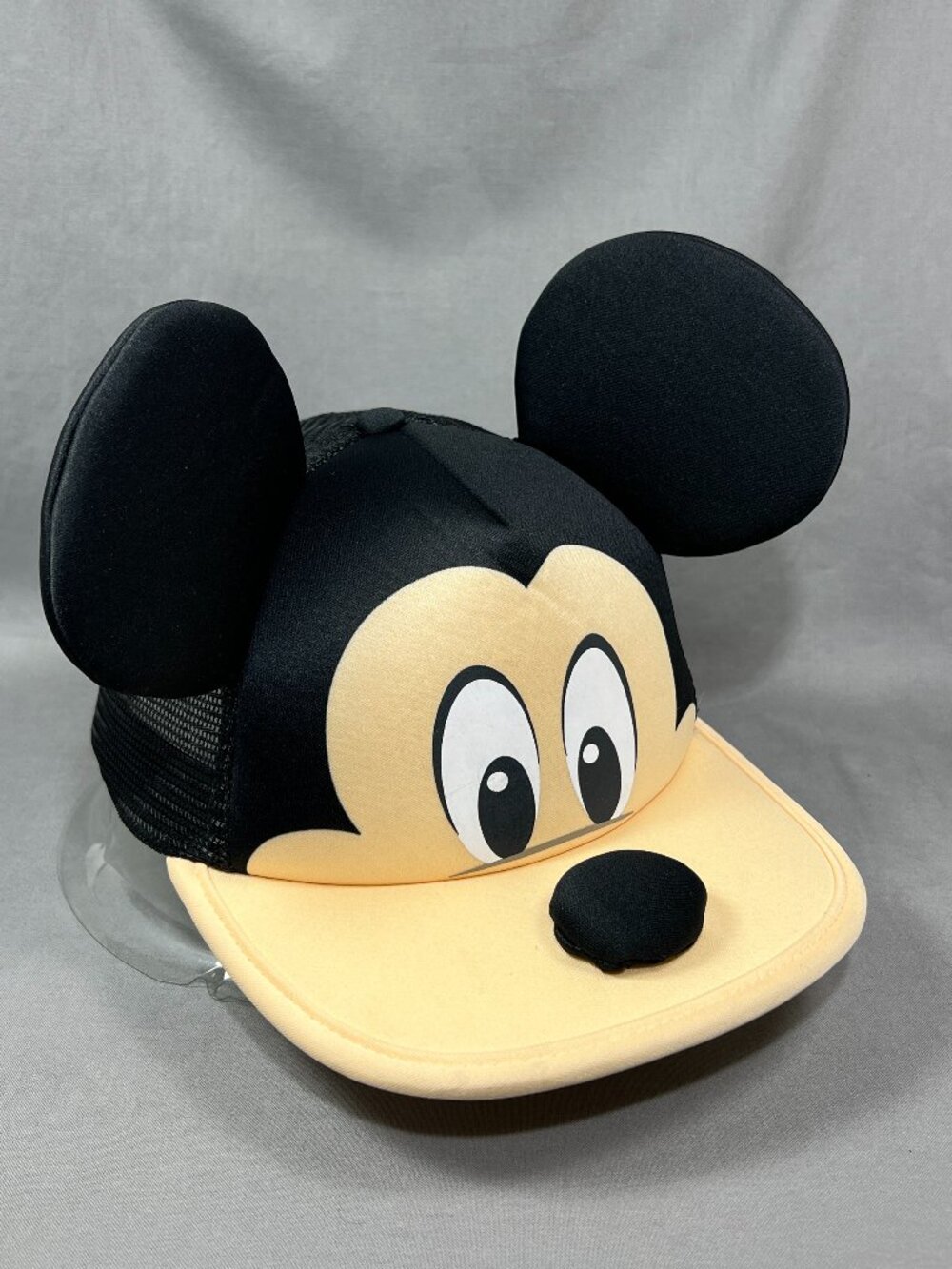 Disney Parks Mickey Mouse Ears Trucker Hat Black Mesh Foam Snapback Ball Cap